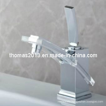 Chromed Tempered Glass Basin Faucet (Qh0776)